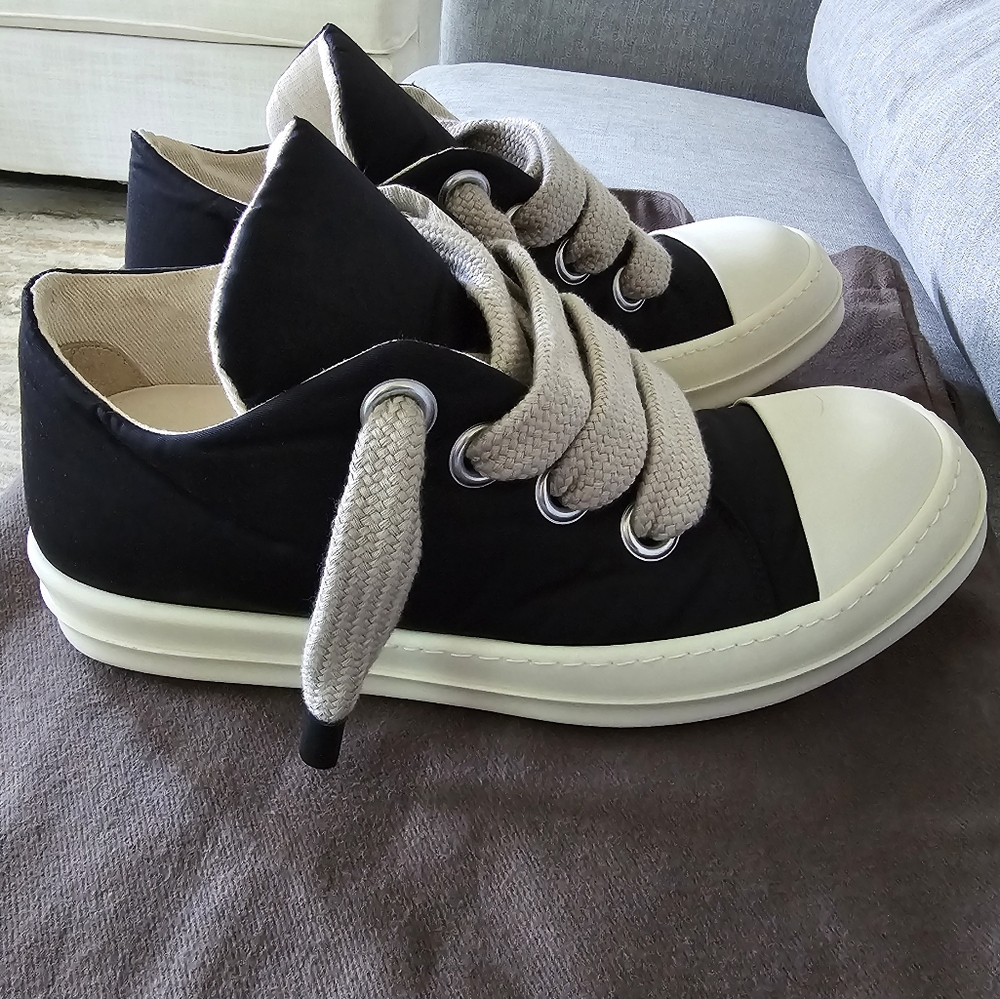 Rick Owens DRKSHDW Canvas Low Top Black/Milk